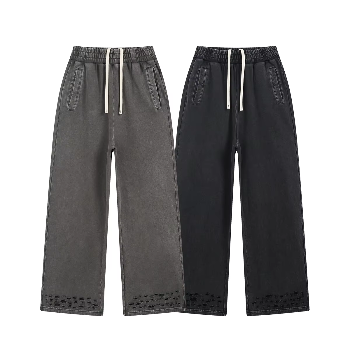 Custom Logo New Casual Mid Waist Sweatpants Hot Stamping Plain Loose Joggers Mens Cotton Gym Sportswear